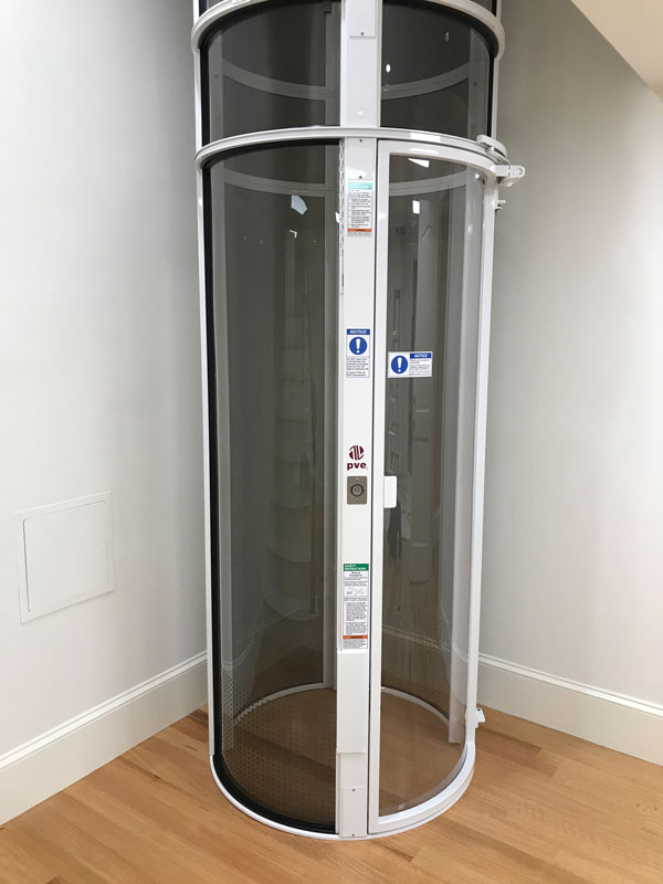 Modern White Framed Pneumatic Home Elevator